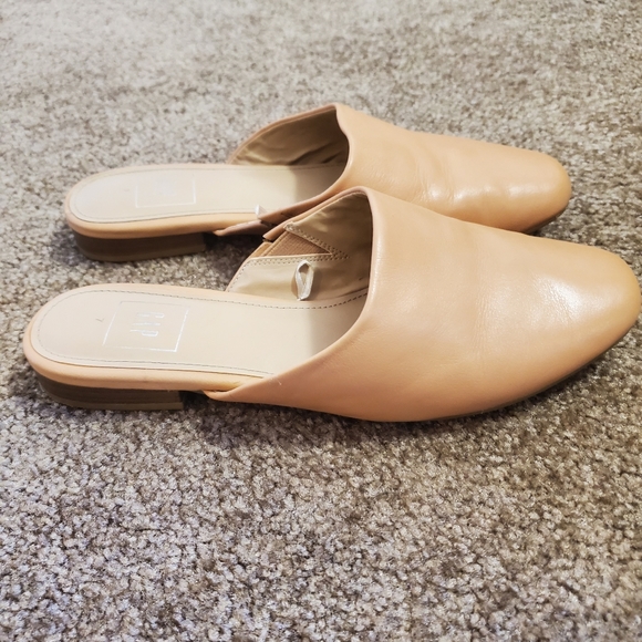 Gap Nude Beige Leather Slip on Slides Mules - Picture 4 of 8
